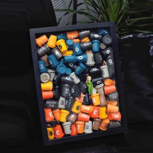 Cxcel Three and a Half Coffee Storage Photo Frame Pop Mart Blind Box Display Box Three-Dimensional Hollow Handmade DIY Decoration