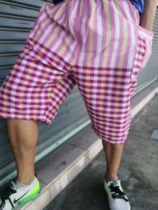 กางเกงผ้าลายขาวม้าไทยขาสั้น