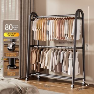 YIXUAN | Double-tier Floor-standing Mobile Clothes Rack