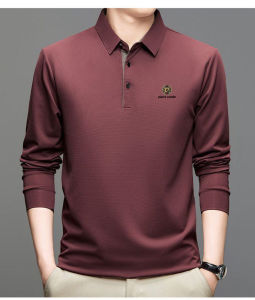 Áo Thun Polo Pierre Cardin Cao Cấp Dài Tay Cho Nam Mùa Xuân Thu Thường Ngày Cổ Polo Tay Dài Cao Su Cao Thoáng Khí Không Thấm Màu
