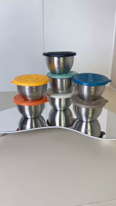 ONE-C1393 Wadah Saos Stainless Steel Set Tutup Silicone / Mangkok Sambal Mini Stainless Sauce