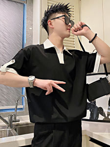 Áo Thun Polo Tay Ngắn Mỏng Bằng Lụa Băng Mùa Hè 2025 Cho Nam Thời Trang Thường Ngày Cổ Polo Tay Lửng Giả Hai Mảnh Hợp Thời Trang