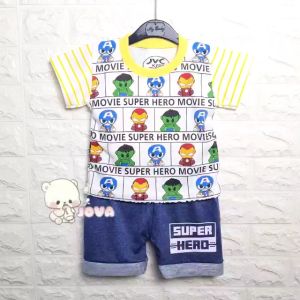 JOVA BAJU BAYI LAKI LAKI SETELAN ANAK COWO LUCU STELAN COWOK 6 12 BULAN KEREN TRENDY KEKINIAN HERO