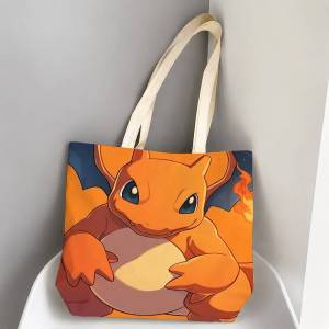 Bandai | Pokemon Elite Four Storage Bags Tote Bag Travel Summer Beach Shoulder Bag Reusable Grocery Shopping Bag Anime Artwork