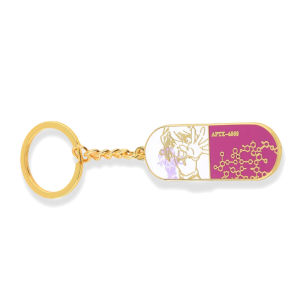 Conan Themed Mystery Drug Keychain Anime Fans Accessory Metal Material Gray Aoki Prescription APTX-4869 Design Collectible Item