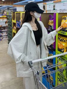 HUOLISI | Hooded Lightweight American Style Zippered Casual Loose Coat