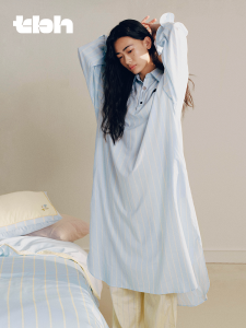 T-B-H | Breathable Long Sleeve Tencel Home Dress for Outdoor Wear