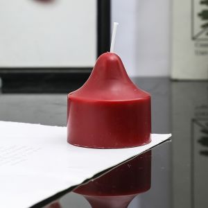 INS Style Tasteless Wine Red Spire Cylindrical Aromatherapy Candle Wedding New Year Celebration Home Ornament and Decoration Props