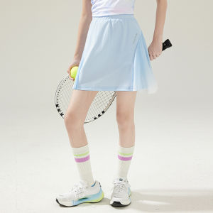 Girls Summer Ice Silk Quick Dry Tennis Sportswear Dress High Waist A-Line Skirt Short Sleeve Childrens Fashion Clothing