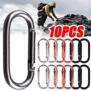 5/10PCS U-Shaped Carabiner Aluminum Alloy Water Bottle Backpack KeyChain Quick Hook Buckle Connection Ring Spring Hook Buckle Outdoor Camping Mountaineering Accessories