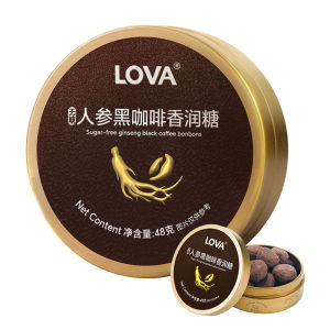 No-Sugar Ginseng Black Coffee Candy LOVA American Style Moisturizing Throat Sugar VC Refreshing Hard Candy MZ Traditional Snack