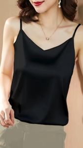 2 PIECES Casual and Semi formal  Top outer or inner spaghetti strap Top For Women Good Quality  Loose fit  Sleeveless blouse fit for medium to semi large