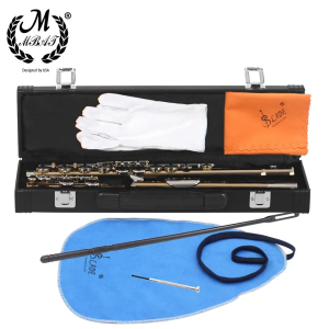 IRIN | 16 Hole C Tune Flute White Copper Tube Body Gold & Silver Keys Professional Woodwind Instrument With Storage Case