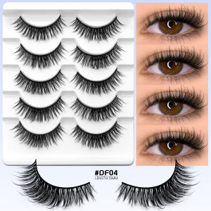 Veltrinay Half Lashes Natural Fake Lashes Wispy Cat Eye Lashes Clear Band Accent Short False Eyelashes Makeup