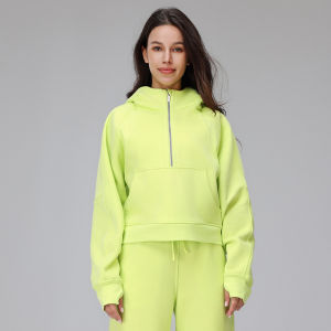Thermal Lined Hooded Zip-Up Loose Casual Sport Jacket