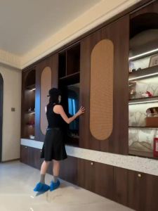 TV Console Customize Vintage TV Cabinet Feature Wall Storage Cabinet Living Room Shaker Door