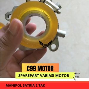 C99 Manipol Manifold Satria 2TAK PE 24 26 28 30 32 34 36 PWK 28 Manipol Intek Karbu Teflon Satria Hiu PnP Bahan Tebal CNC