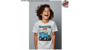 Kaos Anak Desain Otomotif Land Cruiser FJ40 & Desain Cartoon