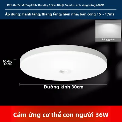 Đèn Trần Cảm Ứng LED Âm Trần Nhà Thông Báo Hành Lang Cầu Thang Tự Động Radar Cảm Biến Thân Nhiệt Dùng Trong Gia Đình