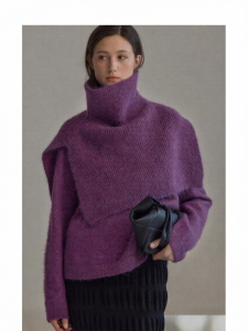 epoque de rueen | Collarless Cape-Style Pullover Knitwear