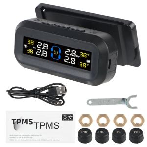 Hệ Thống Giám Sát Áp Suất Lốp Xe TPMS Chạy Bằng Năng Lượng Mặt trời/USB Với Màn Hình LCD Kỹ Thuật Số Báo Động An Ninh Tự Động Cho An Toàn Xe Cộ