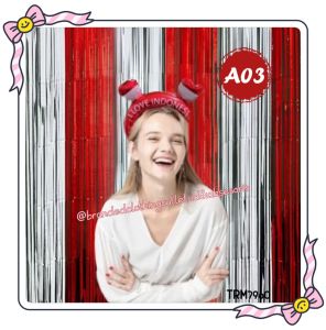 TIRAI FOIL MERAH PUTIH / TIRAI RUMBAI MERAH PUTIH DIRGAHAYU HUT RI 17 AGUSTUS / TIRAI CURTAIN HIASAN DEKORASI PESTA DLL