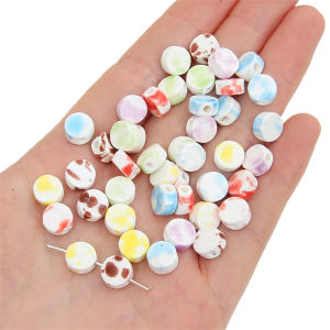 5pcs Halo nhuộm Vòng dáng suông rách Hạt Gốm Hạt đệm rời cho vòng tay thủ công Vòng cổ Keychain tự làm làm đồ trang sức phụ kiện thủ công