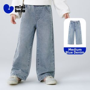 MINI BALA | Comfortable Loose Straight Cotton Jeans for Children