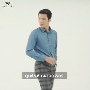 Quần âu nam ARISTINO họa tiết kẻ tinh tế thời thượng quần đứng dáng trẻ trung - ATR03709