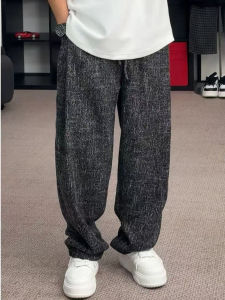 กางเกงขายาวทรงหลวมสไตล์เกาหลีสำหรับผู้ชาย ทรงหลวม ทรงตรง กางเกงขายาวทรงฮาราจูกุ ทรงหลวม กางเกงขายาวทรงหลวม