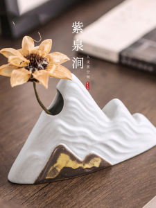 Hand-Painted Ceramic Flower Vase JOJOS L. PD. Coarse Porcelain Glazed Picture Colorful Flower Pottery Ornament Chinese Style Decor