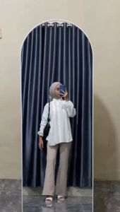 Kemeja Wanita Polos Polo Linen Korean Style Terbaru