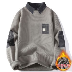 Áo Nỉ Dày Dặn Có Cổ Áo Sơ Mi Áo Khoác Ngoài Mùa Đông Cho Nam Áo Khoác Ngoài Mùa Thu Đông Thường Ngày Áo Khoác Ngoài Thường Ngày