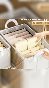 Foldable Clothes Storage Box with Steel Frame Drawer Organizer with Lid Large Capacity Dust-proof 收納箱