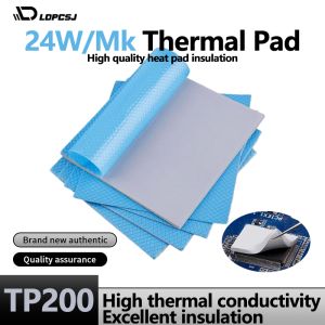 LDPCSJ 24W/Mk Thermal Pad for GPU CPU Radiator Cooling Conductive Silicone High Quality Heat Insulation 80x40mm/100x100mm