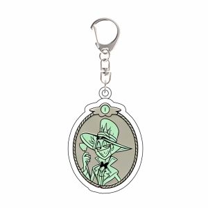 Bandai | Hazbin Hotel Anime Alastor Charlie Vaggie Lucifer Móc Khóa Acrylic Trang Trí Mặt Dây Chuyền Quà Tặng Cho Người Hâm Mộ Bụi Thiên Thần 5Cm Anime Phụ Kiện