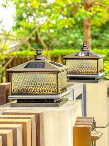 VINCAN | Solar Waterproof Bronze Outdoor Pillar Light