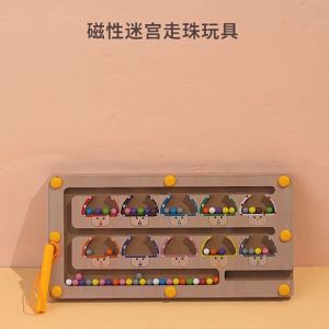 Pendidikan mainan Maze Mainan Edukasi Anak Magnetic Toy Color Classification Number Learning Maze Game for Toddler Magnetic Beads Counting Puzzle Board