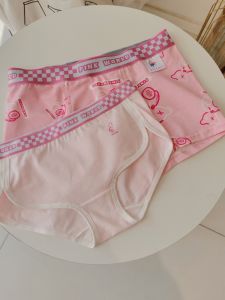 ผ้าฝ้ายสีชมพูคู่ชุดชั้นในชุดหมีน่ารักออกแบบ Antibiotic กลาง-ต่ําเอวกางเกงบ็อกเซอร์สําหรับผู้ชายและผู้หญิง Perfect ของขวัญวาเลนไทน์