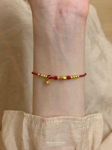 Red String Woven Sand Gold Bracelet for Women Birthday Gift Year of Fish Lucky Carp  out Vintage Court Style Jewelry