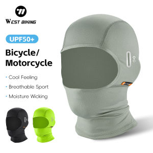 West Biking | WEST BIKING Summer Breathable Full Face Balaclava Anti-UV MTB Motorcycle Helmet Liner Sweat Wicking Windproof Sports Headwear
