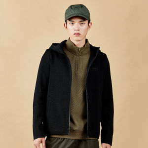 Jeep | Jeep Mens Knitted Hooded Open Cardigan Casual Breathable Jacket Fashionable Top Windproof Autumn Wear Polyester 100%