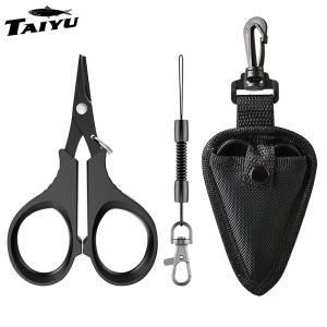 TAIYU Multi-functional Titanium Plated Stainless Steel Scissors for Fishing Lure Clip PE Line Lead Weight Fishing Mini Toothisso