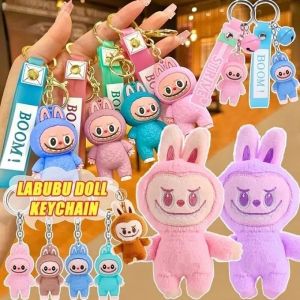 【🔥Low Price】Cartoon Labubu Bells Pendant Keychain Backpack Hanging Ornament Monsters Bunny Little Sheep Doll Bag Car Key Ring