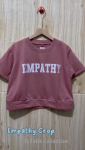 Atasan Kaos Crop Sablon Lengan Pendek Wanita