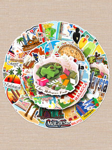 Cartoon Stickers Waterproof Decorative Cup Luggage Stickers Kuala Lumpur  Pattern 100 Pieces Malaysian Style