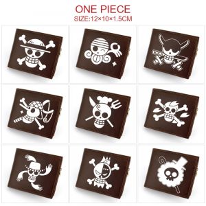 Printed Coin Purse Fold Short Card Holder Zipper PU Wallet Anime Peripheral One piece Luffy Zoro Joba Nami