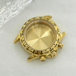 Multifunction Gold 39mm Sapphire Watch Case Steel Bracelet for Daytona VK63A Movement Fits 29.5mm Watch Dial 20mm Watch Strap