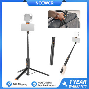 NEEWER One-Touch Deploy Tripod Selfie Stick ขาตั้งกล้อง ไม้เซลฟี่ 57.9 นิ้ว ขาตั้งกล้องโทรศัพท์ พร้อมรีโมทบลูทูธ ปลดเร็ว พกพาได้ น้ำหนักเบา สำหรับเดินทาง ขาตั้งโทรศัพท์มือถือ PA992