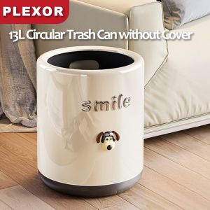Plexor 13L Circular Trash Can without cover Simple Dual Barrels Round Dustbin For Kitchen Bathroom Toilet Trash Can Living Room Waste Garbage Bin